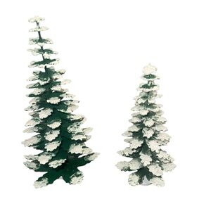 Department 56 Festive Green and White Tree Duo